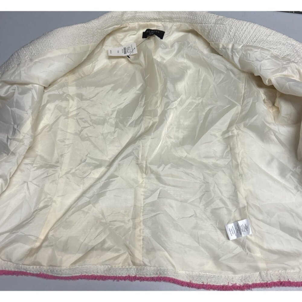 Talbots Ivory Tweed Blazer with Pink Trim - Picture 6 of 8